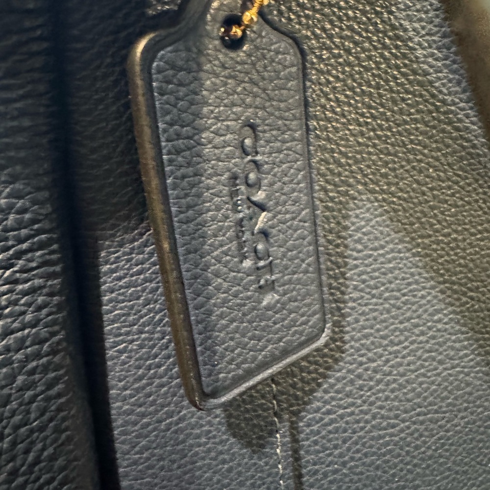 Coach Dark Blue Leather Shoulder Bag - Picture 7 of 7